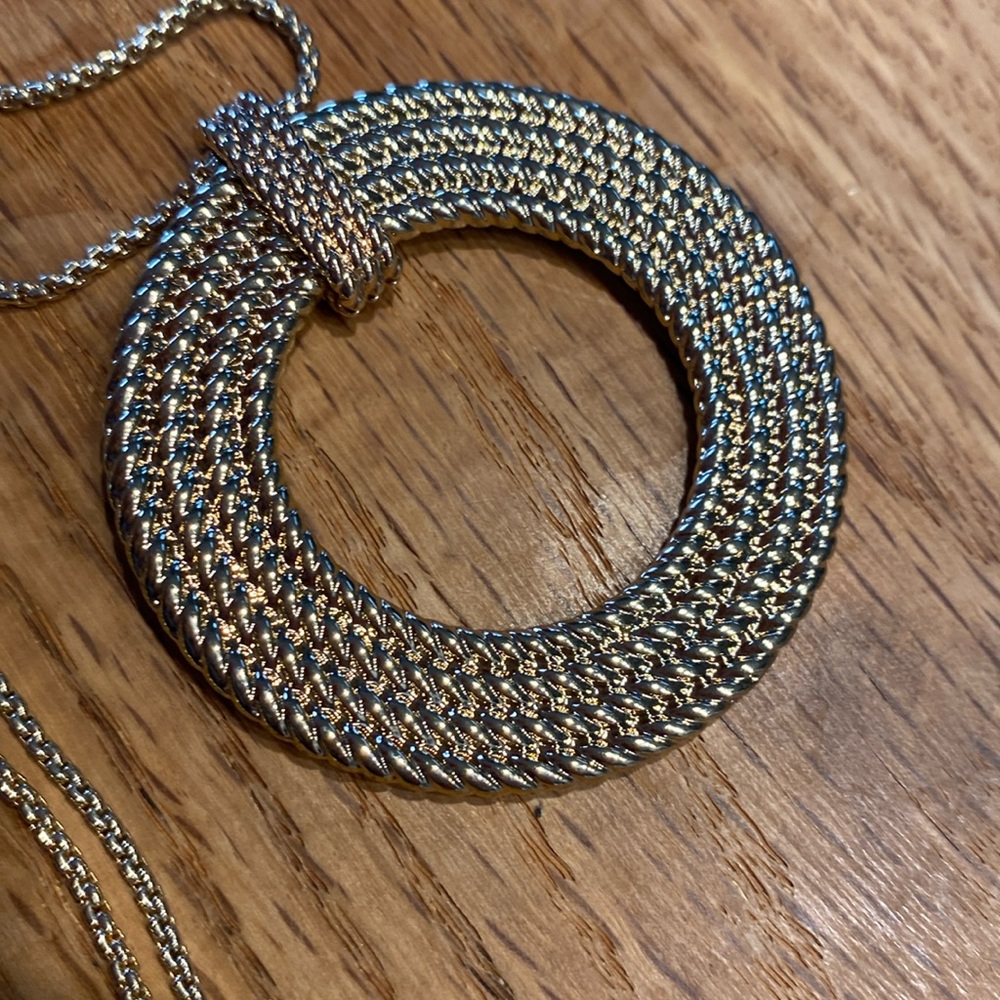 Lauren Ralph Lauren Gold-Tone Rope Multi-Row Open Circle 36” Pendant Necklace - Picture 6 of 16